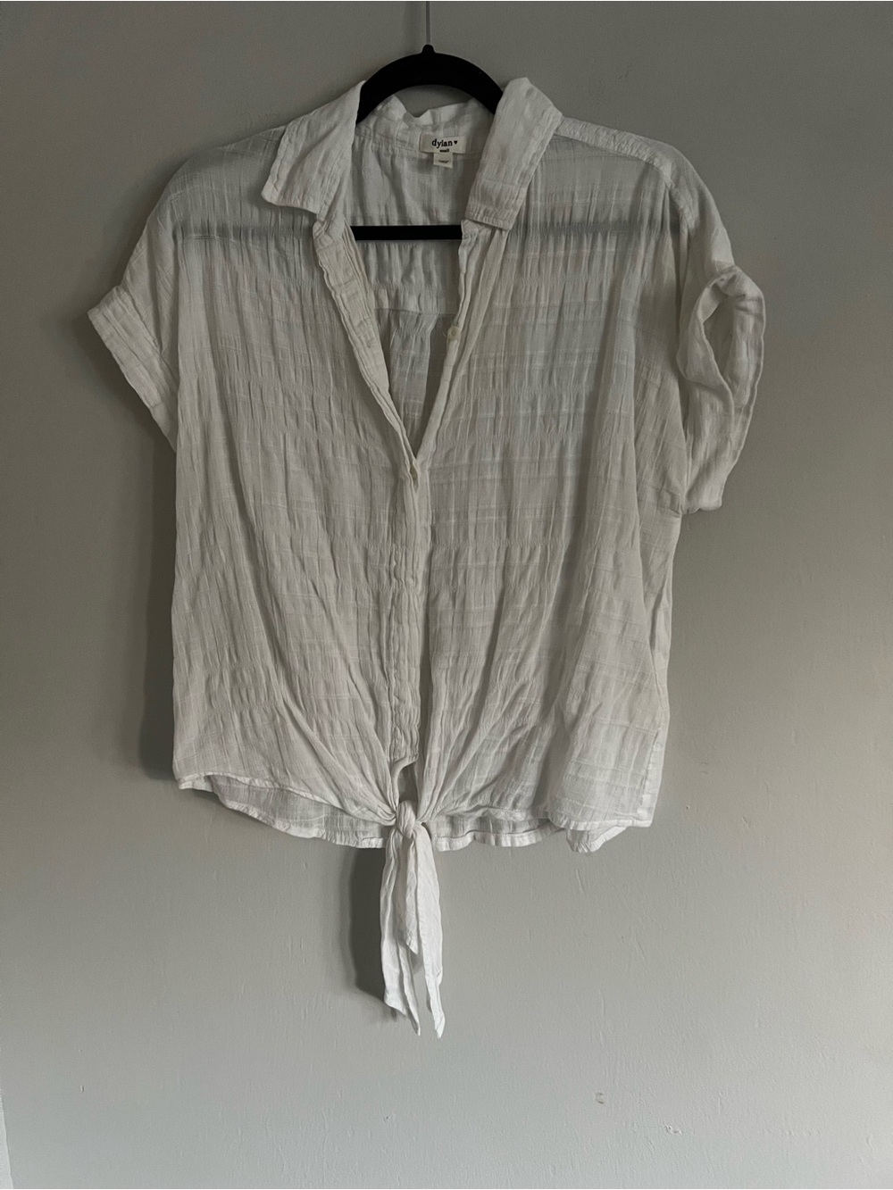 Dylan Cap Sleeve Tie Front Button Down Shirt Sz Small